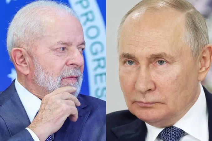 Os presidentes do Brasil, Luiz Inácio Lula da Silva, e da Rússia, Vladmir Putin