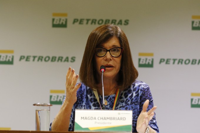 Rio de Janeiro (RJ) 27/05/2024 – A presidente da Petrobras, Magda Chambriard, fala à imprensa sobre sua gestão da companhia
