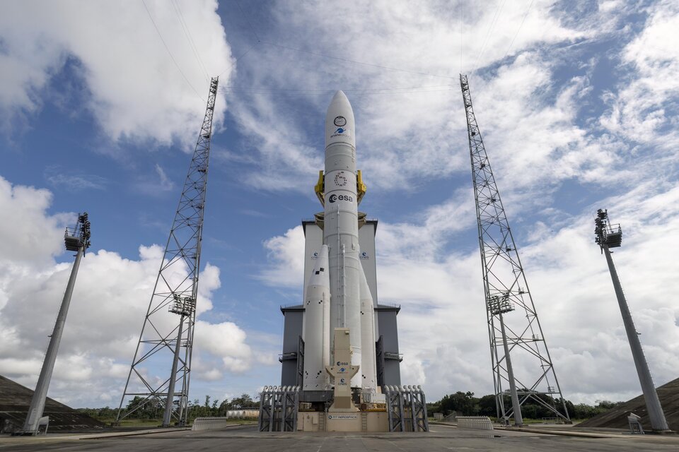 O foguete Ariane 6, da Agência Espacial Europeia (ESA, em inglês).