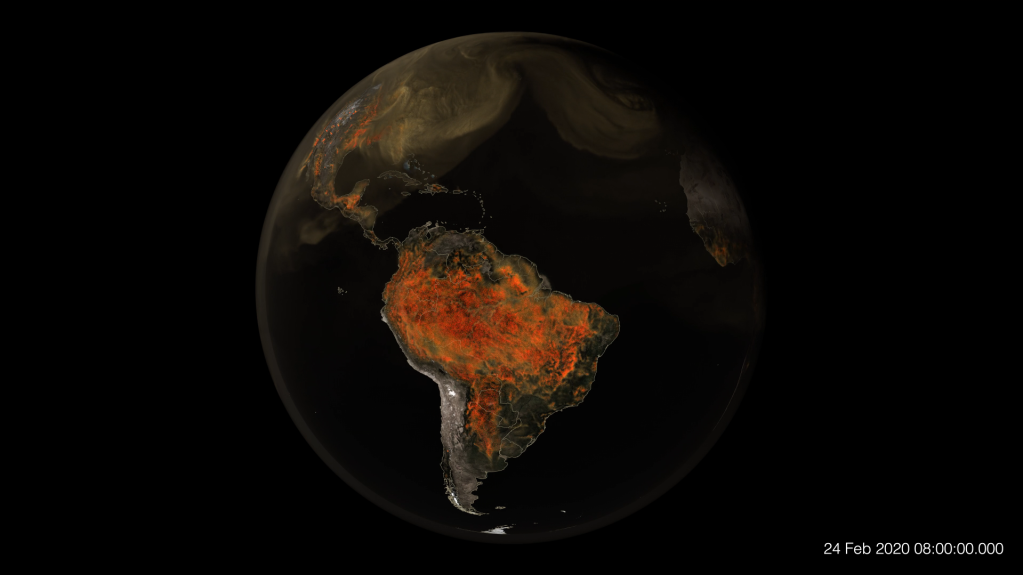 GÁS CARBÔNICO - Nasa: simulação mostra fluxo de CO² pela atmosfera
