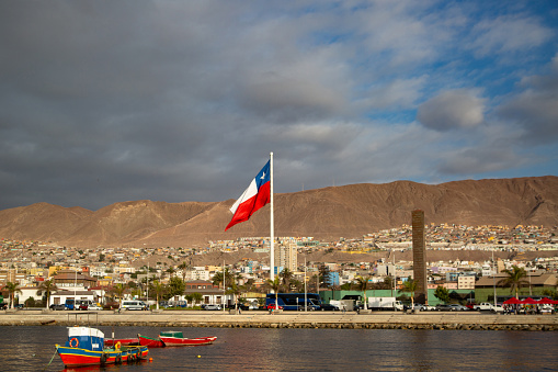 Cidade costeira na região de Antofagasta, Chile.