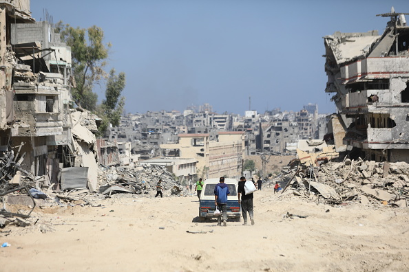 Prédios destruídos na Cidade de Gaza após ataque israelense. 11/07/2024