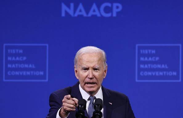 Presidente dos Estados Unidos, Joe Biden, durante discurso na Convenção Nacional da NAACP, em Las Vegas. 16/07/2024