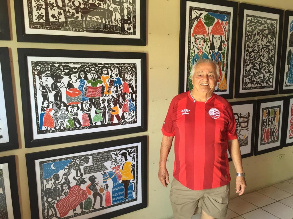 O artista J. Borges em 2016, seu ateliê, em Bezerros, no agreste de Pernambuco