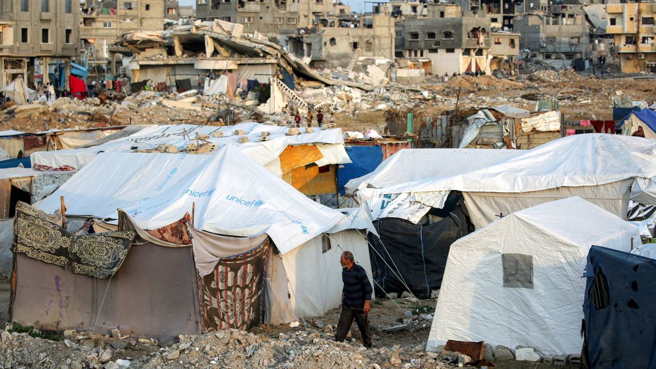 Campo de refugiados em Bureij, na zona central da Faixa de Gaza (17/01/2025)