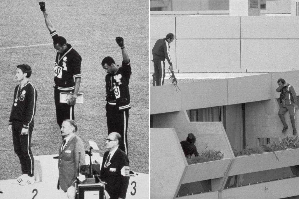 237238654 ESPELHO DA HISTÓRIA - Punhos erguidos dos “panteras negras” em 1968 (à esq.) e o ataque terrorista de 1972: política na veia