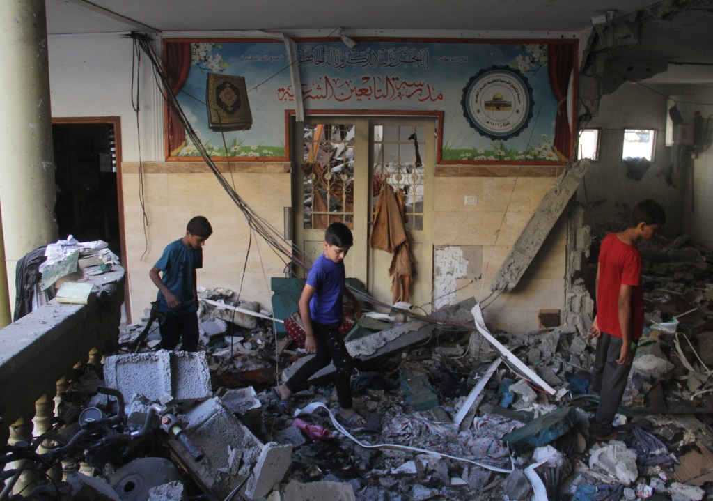 escola em Gaza destruída