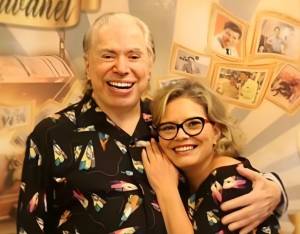 Silvio Santos com a filha mais velha, Cintia Abravanel