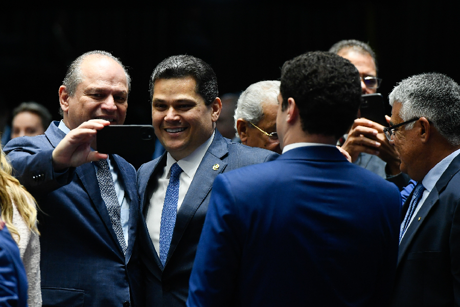 O senador Davi Alcolumbre durante eleição na Casa //