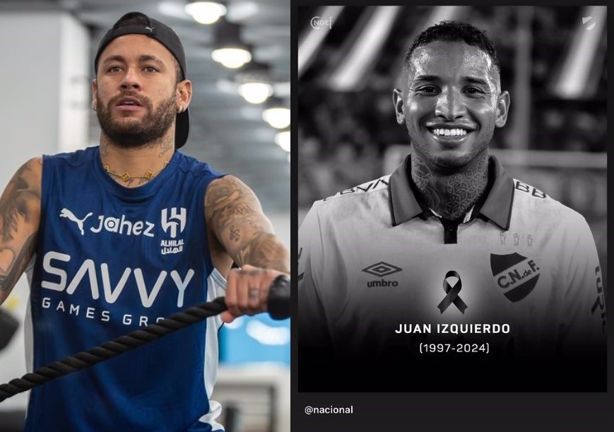 Neymar faz homenagem ao jogador Juan Izquierdo