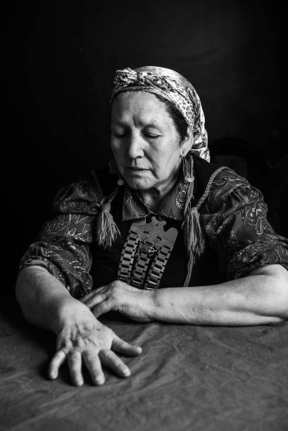 February 12th, 2019Commune of Cunco, province of Cautin, IX Region of Araucania, Chile.Juana Calfunao Pailalef is one of the main authorities of central-southern Chile.She defines herself as a Mapuche fighter to affirm her sovereignty, resist state and corporate violence, and condemn the extraction of natural resources from her ancestral lands.In November 2006, she was sentenced to 150 days in prison by the Chilean state for protesting against the illegal construction of a private road in her community. She spent four and a half years in jail.In October 2015, Calfunao Pailaléf visited the United States and testified in front of the Organization of American States (OAS), demanding the Chilean government for various forms of violence committed against the Mapuche people, including the appropriation of indigenous lands and the mistreatment of women Mapuches and children.