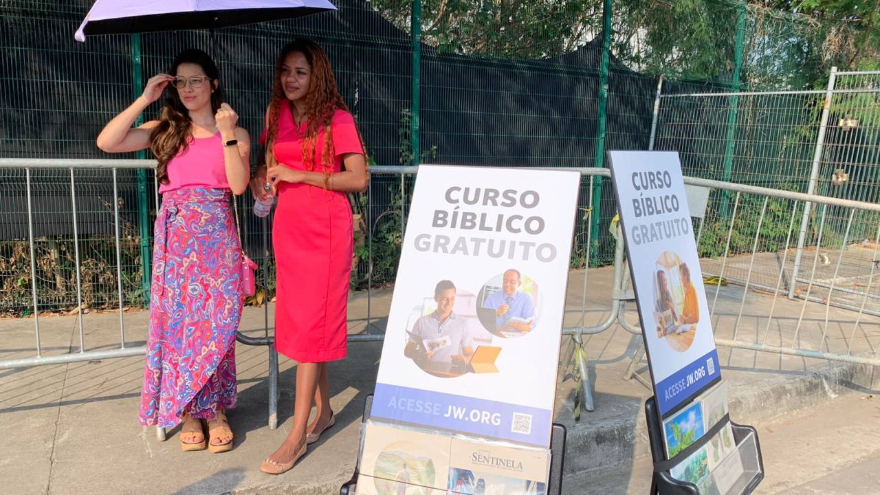 Evangélicos na entrada da Cidade do Rock, no Rock in Rio