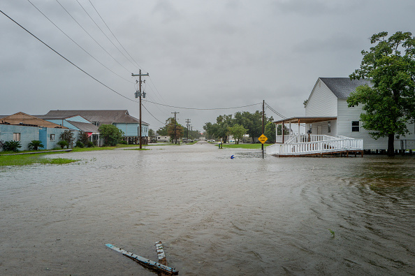 Bairro inundado no estado americano de Louisiana após a passagem da tempestade Francine. 11/09/2024
