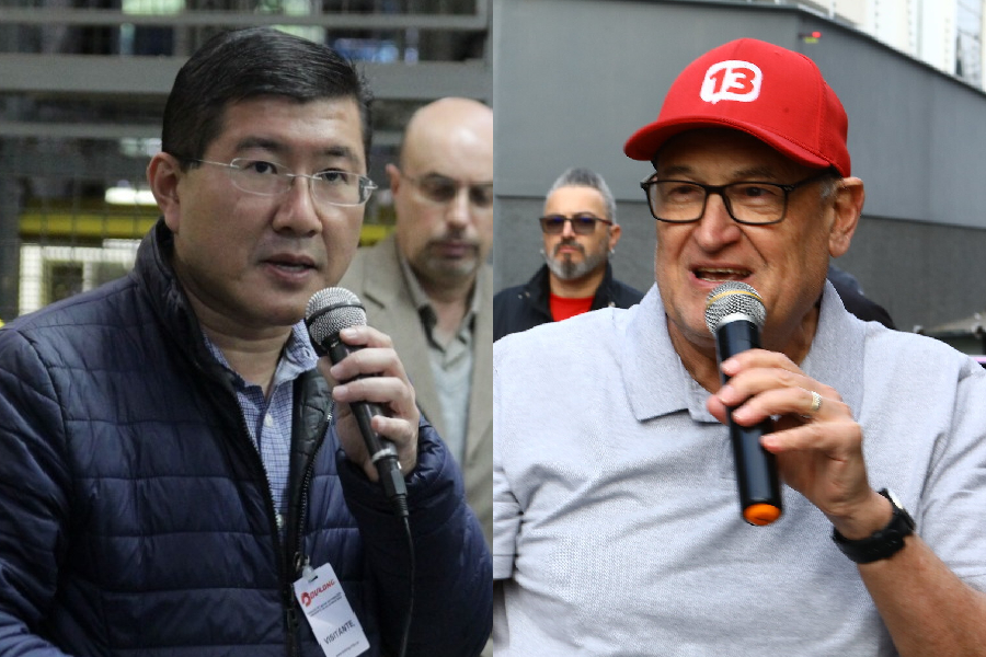 Taka Yamauchi (MDB) e José de Filippi Júnior (PT), candidatos à prefeitura de Diadema (SP)