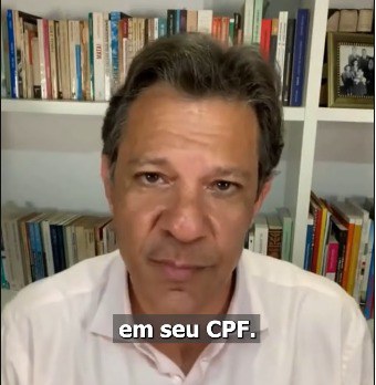 Imagem do ministro da Fazenda, Fernando Haddad, foi vídeo forjado do ministro Haddad foi usada por golpistas para enganar pessoas