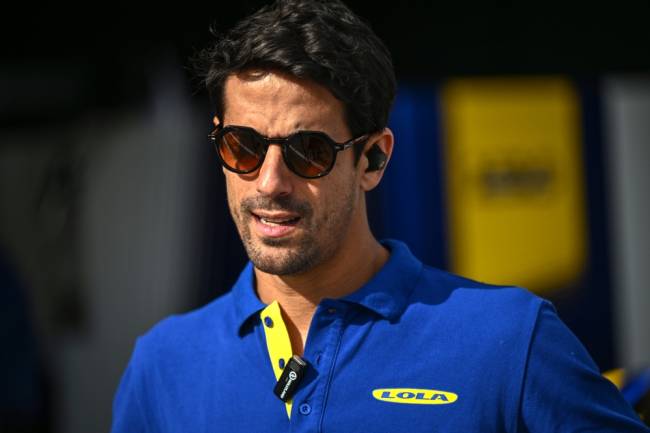 MADRID, SPAIN - NOVEMBER 05: Lucas di Grassi of Brazil and Lola Yamaha ABT Formula E Team looks on in the Paddock during day one of Formula E Pre-Season Testing at Circuito del Jarama on November 05, 2024 in Madrid, Spain. (Photo by Simon Galloway/LAT Images for Formula E)