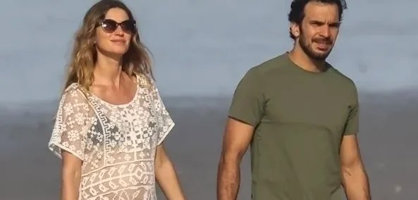 Gisele Bundchen e Joaquim Valente: lua-de-mel na praia