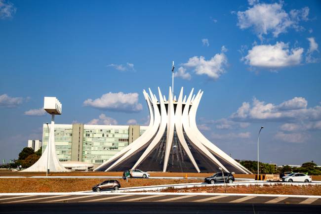 The Metropolitan Cathedral - Nossa Senhora Aparecida or simply Cathedral of Brasilia, is a Brazilian Catholic temple and is located in the Esplanada dos Ministérios region. Architect: Oscar Niemeyer Brasilia, Federal District.