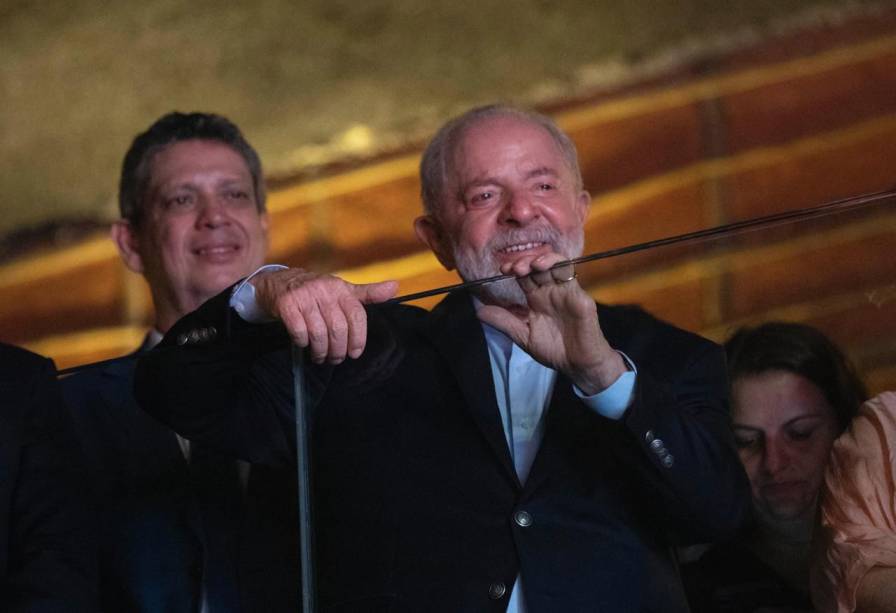 O presidente Lula ao lado de Marcio Macedo, ministro-chefe da Secretaria-Geral da Presidência
