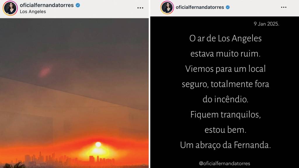 7636434653 SUSTO - As postagens de Fernanda Torres, hospedada na cidade: em lugar seguro