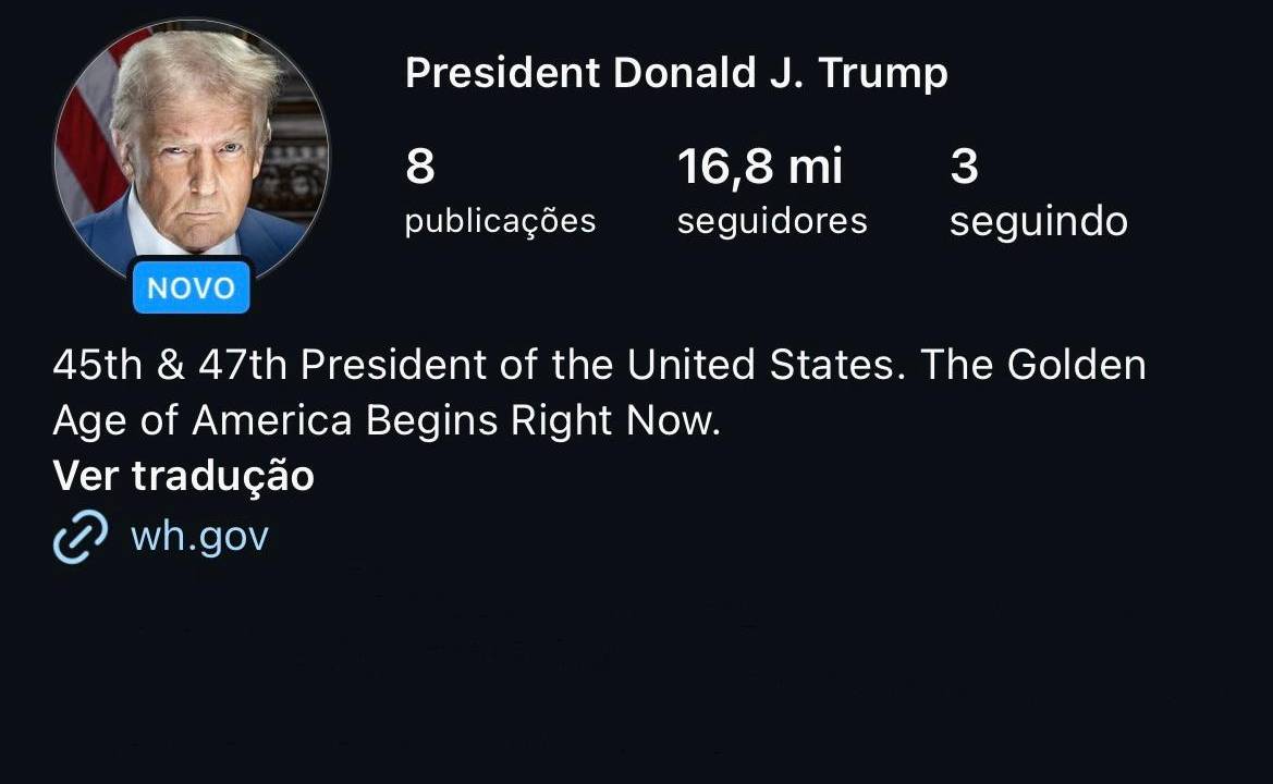 print do perfil do trump