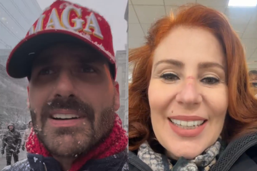 Os deputados federais Eduardo Bolsonaro e Carla Zambelli em Washington, nos Estados Unidos, onde tentaram assistir à posse do presidente Donald Trump