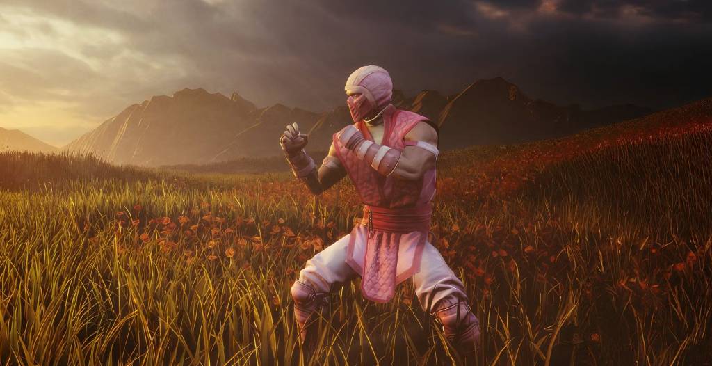 O ninja rosa do game Mortal Kombat em homenagem a uma grande banda de rock