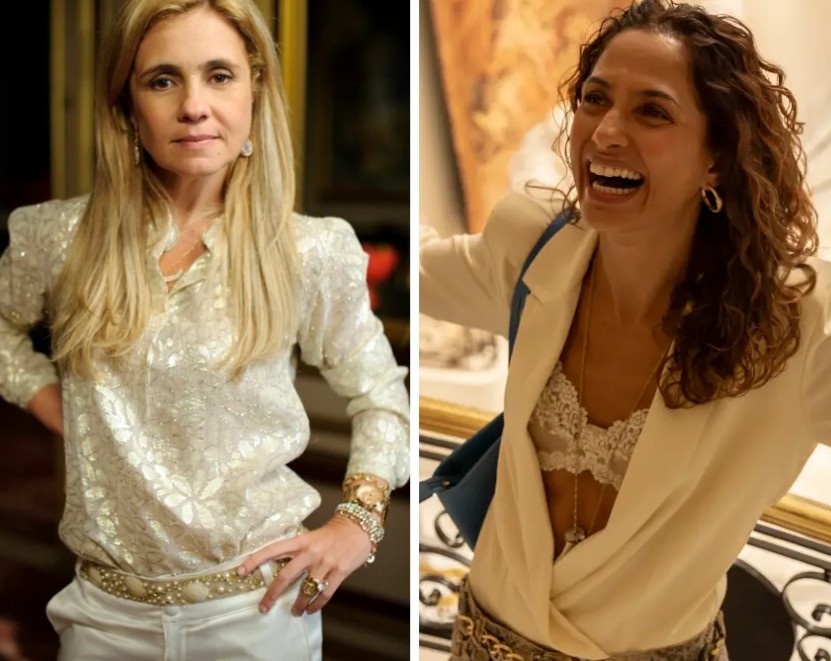 Adriana Esteves como Carminha, em 'Avenida Brasil', e Camila Pitanga como Lola, em 'Beleza Fatal'