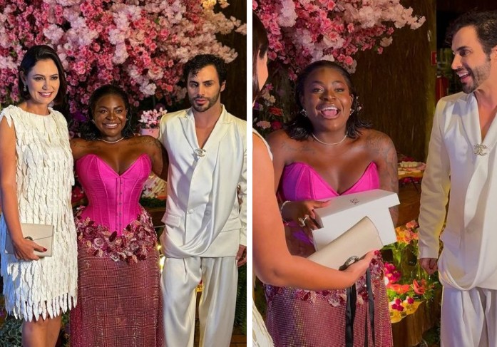 Jojo Todynho recebe Michelle Bolsonaro e seu amigo Agustin Fernandez em festa no Rio
