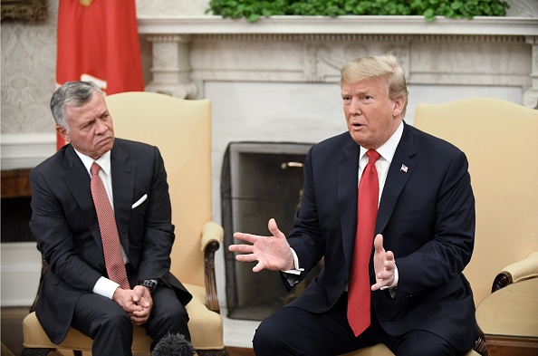 O presidente dos Estados Unidos, Donald Trump, e o rei Abdullah da Jordânia durante encontro na Casa Branca. 25/06/2018