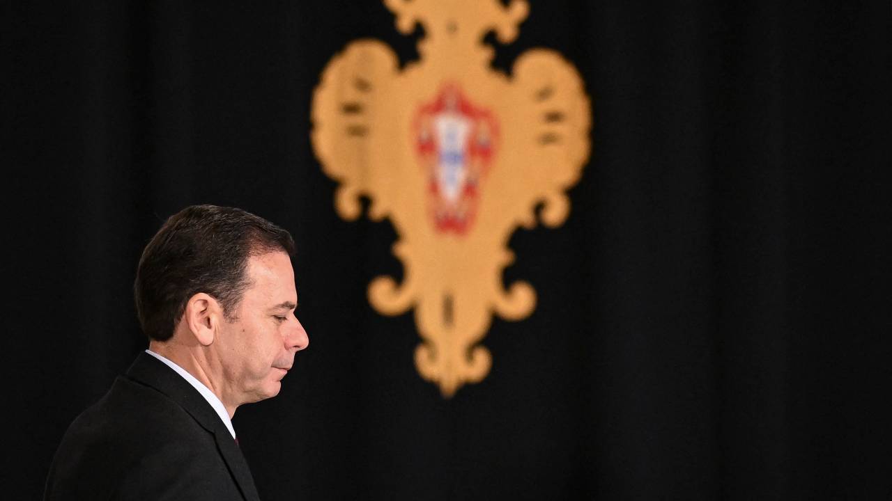 Portuguese Prime Minister Luis Montenegro leaves after a meeting with Portuguese President at Belem Palace in Lisbon on March 12, 2025. Portuguese President Marcelo Rebelo de Sousa will receive in audience the Portuguese political parties with parliamentary representation, a day after after Prime Minister Luis Montenegro's motion for a vote of confidence was defeated in the Portuguese Parliament. (Photo by PATRICIA DE MELO MOREIRA / AFP)