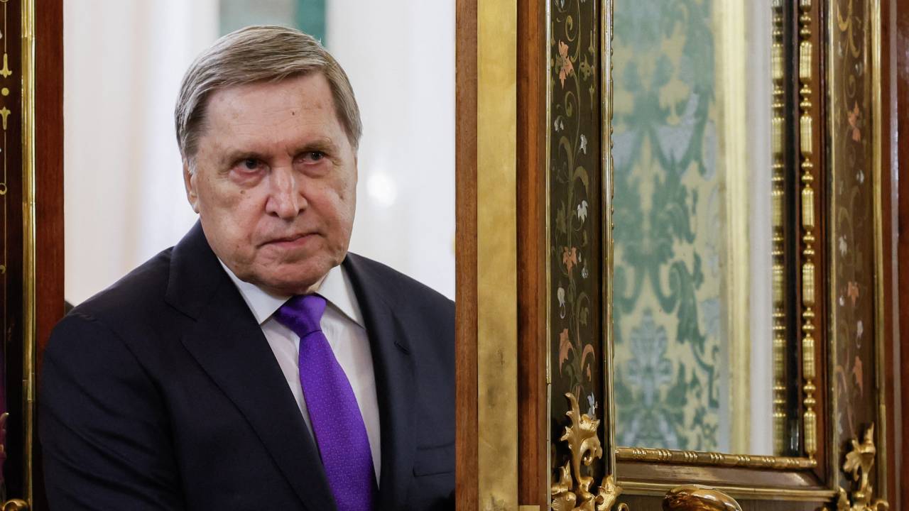 Kremlin aide Yuri Ushakov attends a meeting of Russian President and Belarusian President at the Kremlin in Moscow on March 13, 2025. (Photo by Maxim Shemetov / POOL / AFP)