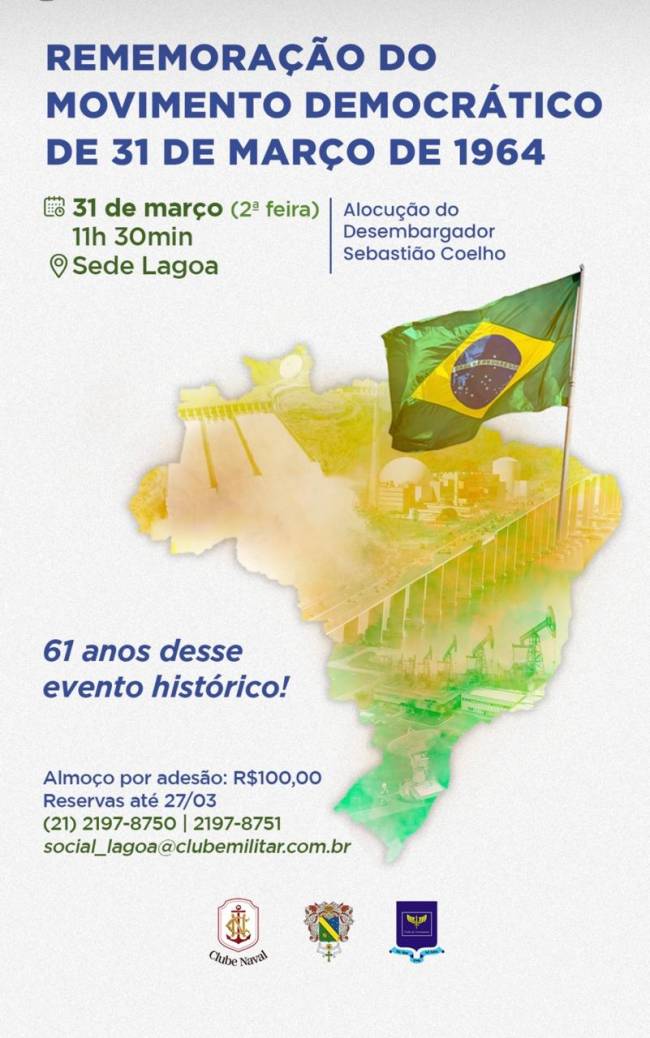 Convite nas redes para almoço de aniversário do golpe militar