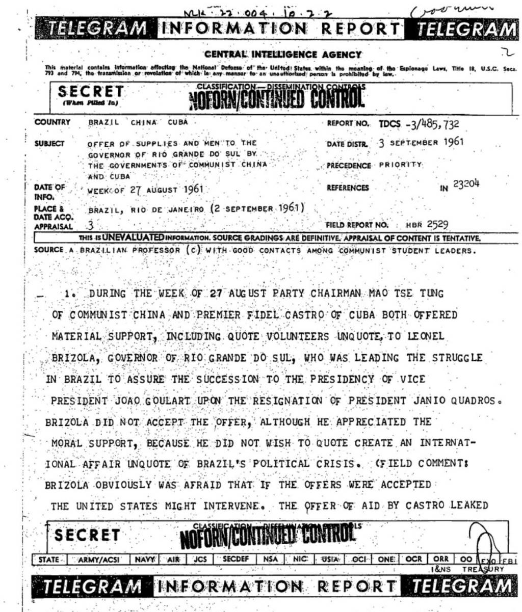 Arquivos da morte de JFK revelam espionagem dos EUA a político brasileiro