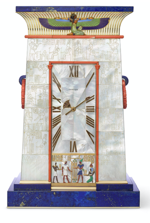 Relógio Egípcio, Cartier, Paris, 1927, adquirido por Florence Meyer, Sra. George Blumenthal, Coleção Cartier Relógio Egípcio, Cartier, Paris, 1927, adquirido por Florence Meyer, Sra. George Blumenthal, Coleção Cartier