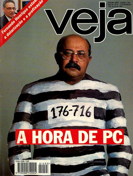07/07/1993 - "A hora de PC" - Reportagem explica as investigações e processos que levaram à prisão preventiva de PC Farias, pivô do impeachment de Collor por corrupção