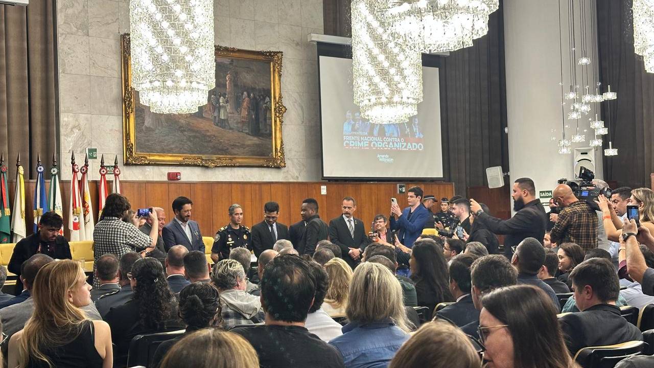 Lançamento da Frente Nacional do Combate ao Crime Organizado, na Câmara de Vereadores de São Paulo (14/04/2025)