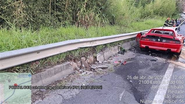 Motorista de Ferrari perde o controle em rodovia de SP e bate em um Gol, deixando duas pessoas em estado grave Motorista de Ferrari perde o controle em rodovia de SP e bate em um Gol, deixando duas pessoas em estado grave