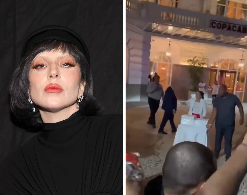 Lady Gaga envia pizza para os fãs em frente ao Copacabana Palace