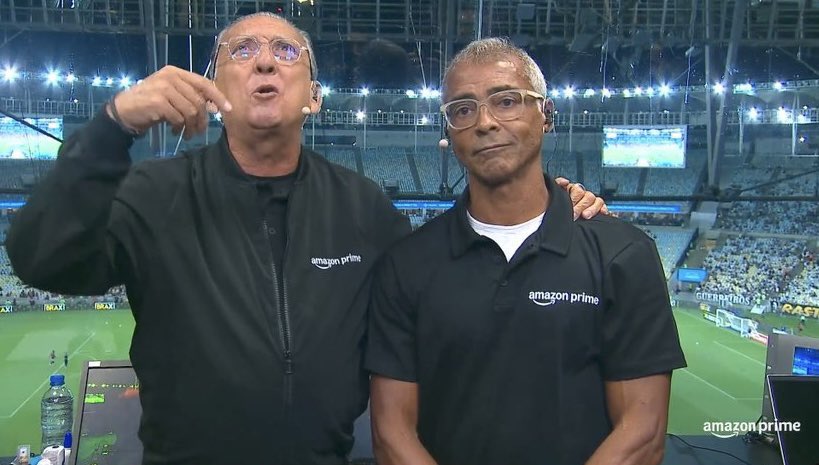Ao lado de Galvão Bueno, Romário vira meme por transmissão do Brasileirão