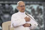 O papa Leão XIV durante sua primeira audiência geral semanal na Praça de São Pedro, no Vaticano. 21/05/2025