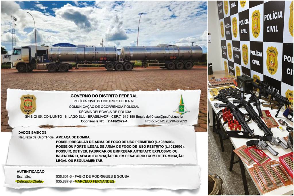 2—894598439234.jpg PERIGO - O caso do carro-bomba: o delegado Marcelo Fernandes localizou o caminhão e prendeu o mentor do atentado, que tinha um verdadeiro arsenal em seu apartamento