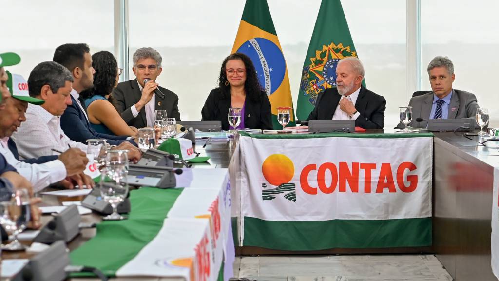 Lula reuni¿o com LideranÁas da CONTAG IMAGEM - Lula: portas abertas no Palácio do Planalto para a Contag, uma das onze entidades investigadas pela Polícia Federal pelos desvios das aposentadorias