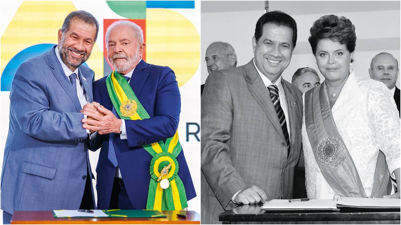 FILME REPETIDO - Lupi com Lula e Dilma: o pedetista saiu duas vezes da Esplanada, em meio a escândalos