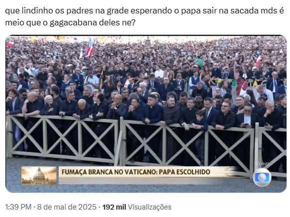 Meme sobre anúncio do papa