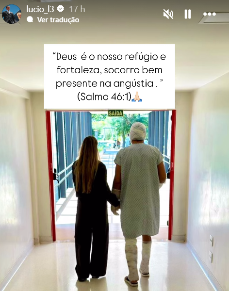 Captura de tela 2025-05-21 124855 Ex-jogador Lúcio no hospital depois de se queimar em acidente doméstico