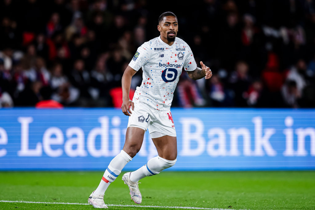PARIS, FRANCE - FEBRUARY 10: Alexsandro Ribeiro of Lille in action during the Ligue 1 Uber Eats match between Paris Saint-Germain and Lille OSC at Parc des Princes on February 10, 2024 in Paris, France. (Photo by Antonio Borga/Eurasia Sport Images/Getty Images)