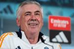 Carlo Ancelotti, head coach of Real Madrid, speaks during the Real Madrid press conference ahead of the La Liga match against FC Barcelona at Ciudad Real Madrid in Valdebebas, Spain, on May 10, 2025. (Photo by Alberto Gardin/NurPhoto via Getty Images)