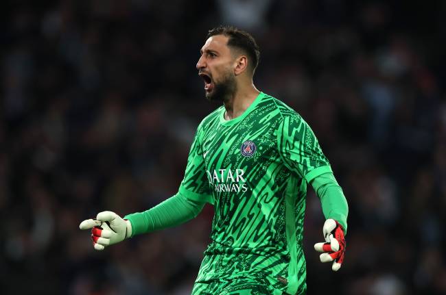 Paris Saint-Germain v Arsenal FC – UEFA Champions League 2024/25 Semi Final Second Leg PARIS, FRANCE - MAY 07: Gianluigi Donnarumma of Paris Saint-Germain celebrates after team mate Desire Doue (not pictured) scores his team's first goal during the UEFA Champions League 2024/25 Semi Final Second Leg match between Paris Saint-Germain and Arsenal FC at Parc des Princes on May 07, 2025 in Paris, France. (Photo by Lars Baron - UEFA/UEFA via Getty Images)