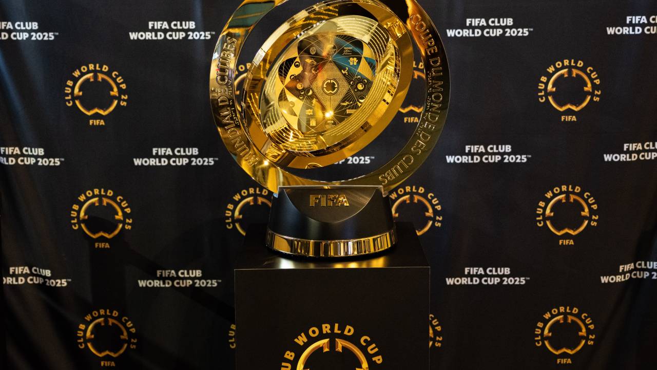 CHARLOTTE, NORTH CAROLINA - MAY 17: The FIFA Club World Cup Trophy is seen at Bank of America Stadium on May 17, 2025 in Charlotte, North Carolina. (Photo by Jacob Kupferman - FIFA/FIFA via Getty Images)
